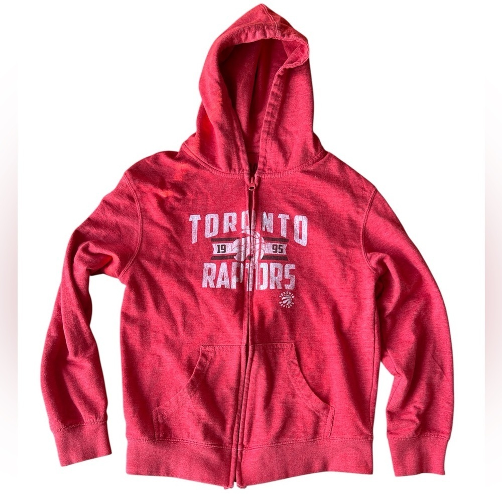 Vintage 1995 NBA Toronto Raptors Red Hoodie Sweatshirt - Picture 2 of 7